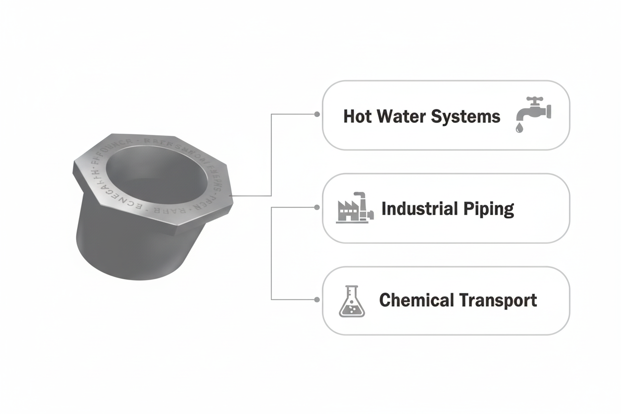 CPVC Reducer Bush Applications - Hot Water Systems, Industrial Piping, Chemical Transport