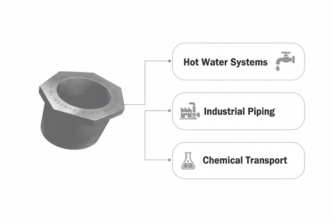 CPVC Reducer Bush Applications - Hot Water Systems, Industrial Piping, Chemical Transport