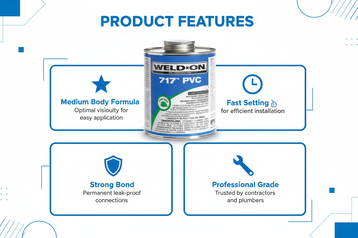 Product features - Medium Body Formula, Fast Setting, Strong Bond, Professional Grade