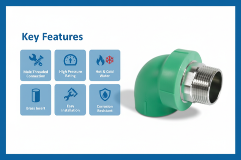 Elbow Male PPRC PN-25 50mm*1-1/2"