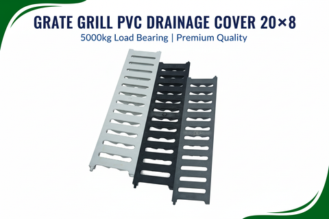 GRATE GRILL 20×8 Banner - White Black Grey PVC Drainage Covers - Premium Quality