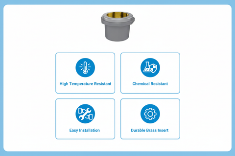 CPVC Brass Socket Features - High Temperature Resistant, Chemical Resistant, Easy Installation, Durable