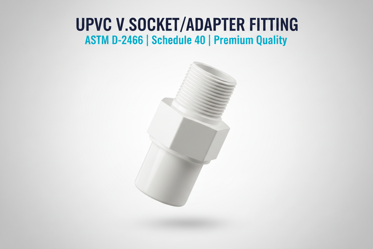 UPVC V.Socket/Adapter Fitting - ASTM D-2466 Schedule 40 Premium Quality