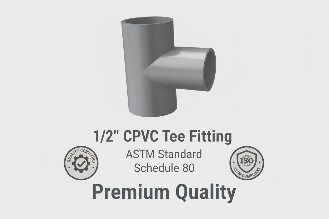 CPVC Tee Fitting - ASTM SCH-80 Schedule 80 Premium Quality