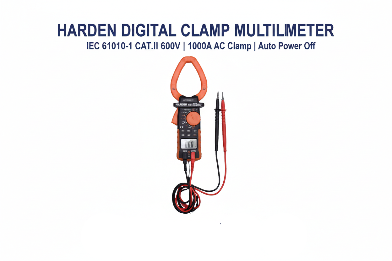 Harden Digital Clamp Multimeter - 1000A AC clamp with LCD display and test leads