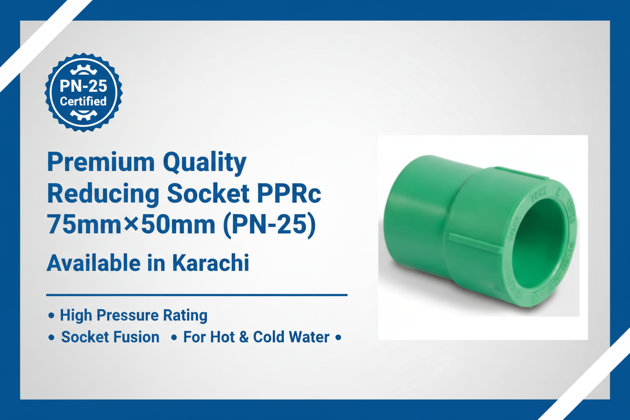 Reducing Socket PPRc 75mm×50mm (PN-25) - Available in Karachi