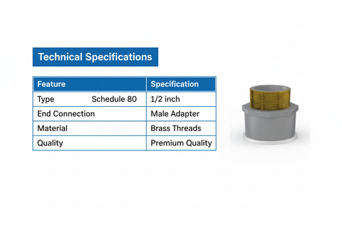 CPVC Brass Male Adapter Technical Specifications - Schedule 80
