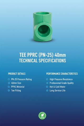 Tee PPRC PN-25 40mm Technical Specifications