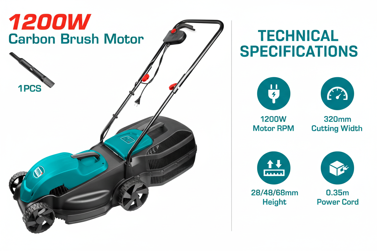 Total TGT612131 Technical Specifications - 1200W Power, 320mm Width, 28L Box