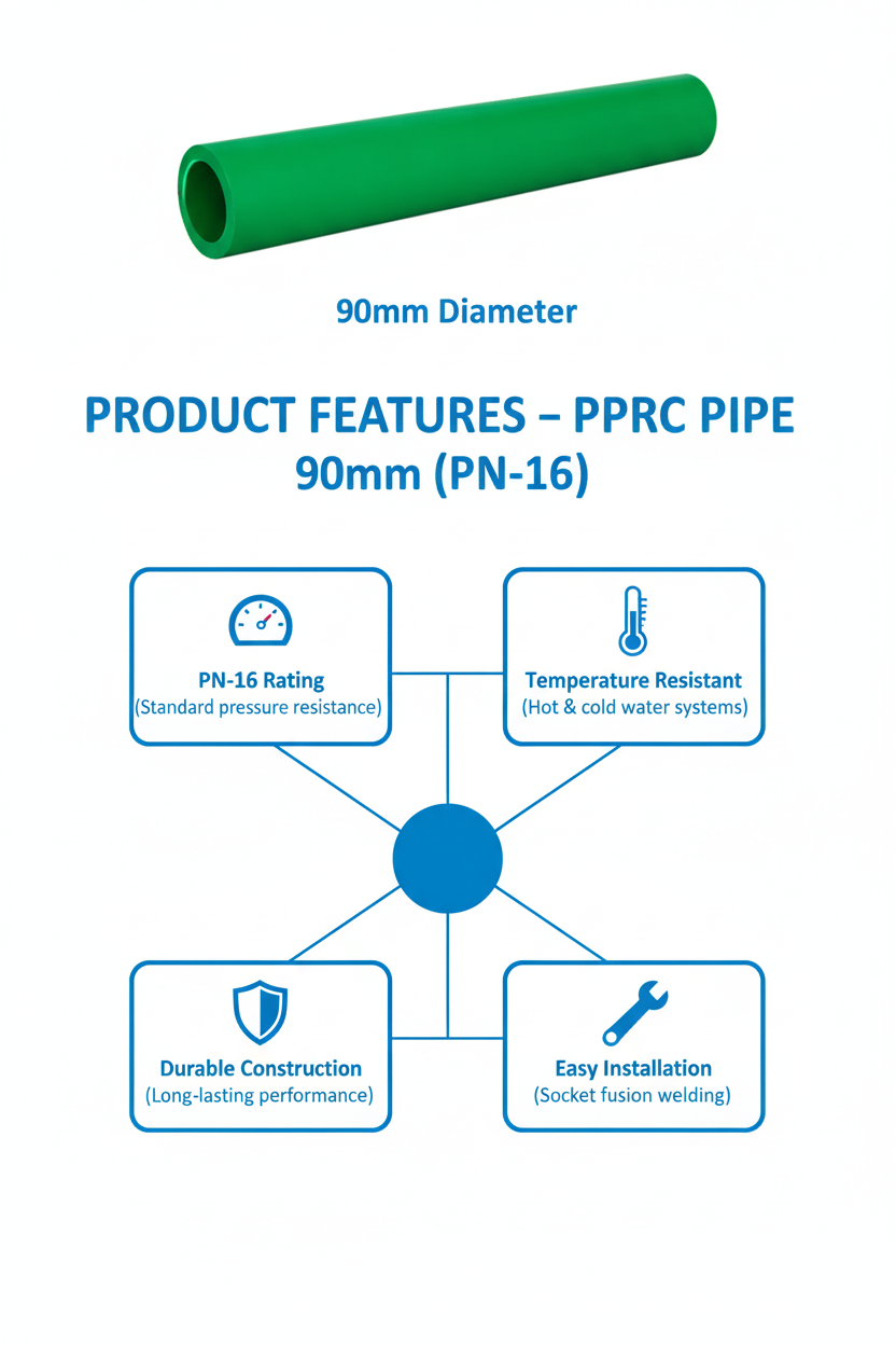 Pipe PPRC PN-16 90mm Product Features