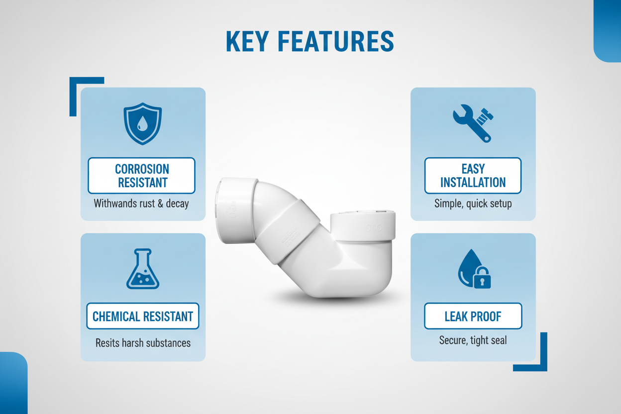 White UPVC P-Trap Features - Corrosion Resistant, Easy Installation, Chemical Resistant, Leak Proof
