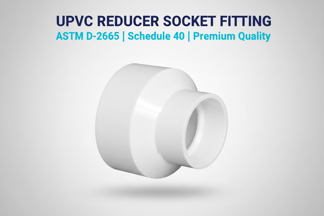 UPVC Reducer Socket Fitting - ASTM D-2665 Schedule 40 Premium Quality