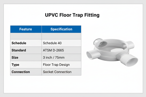 UPVC Floor Trap Technical Specifications - Schedule 40, ASTM D-2665