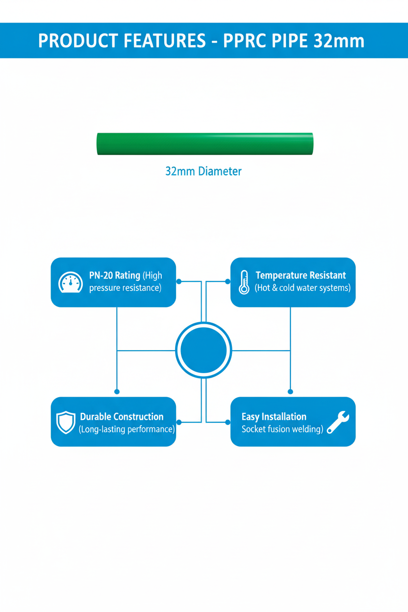 Pipe PPRC PN-20 32mm Product Features