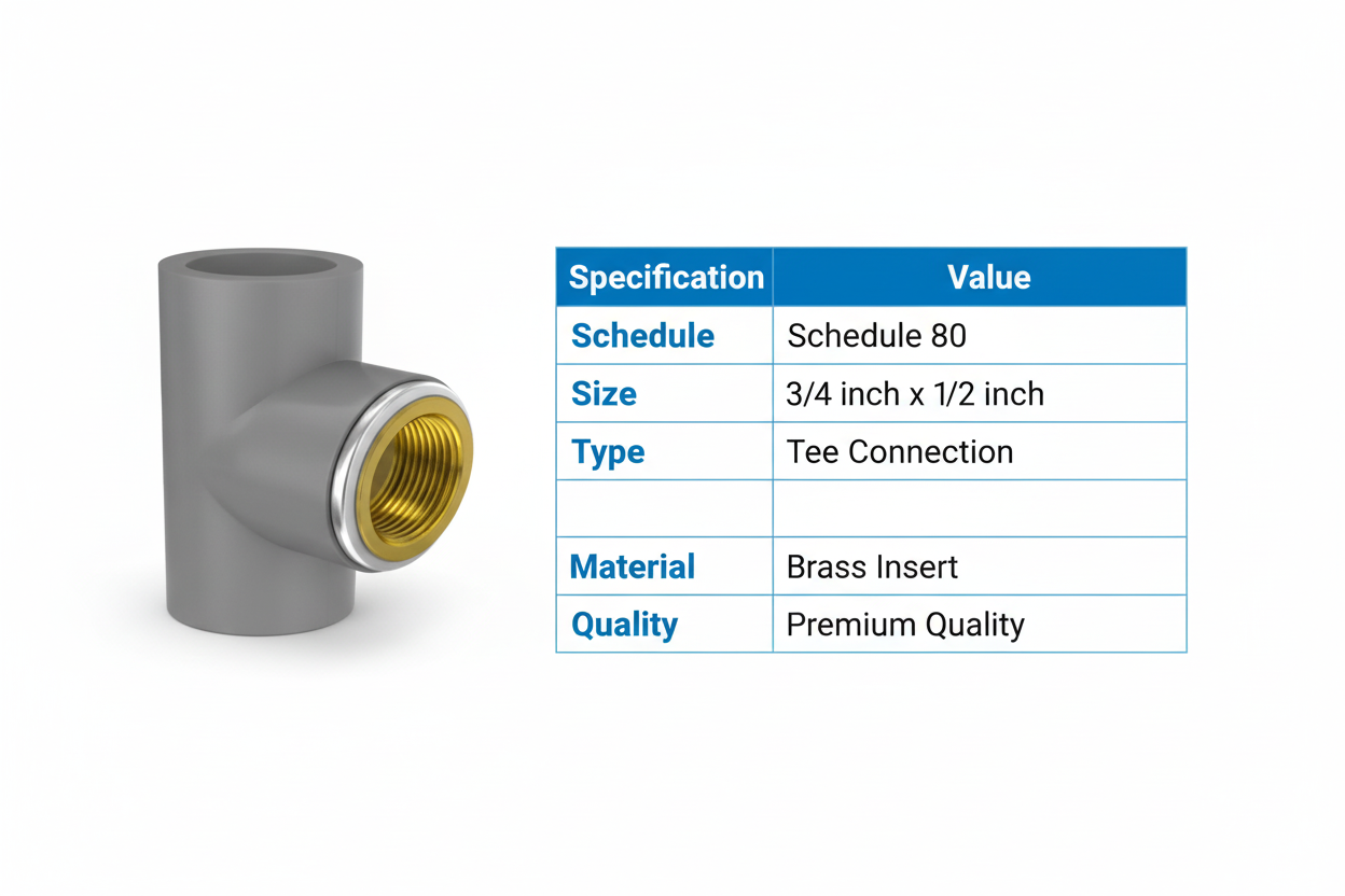 CPVC Brass Tee Technical Specifications - Schedule 80