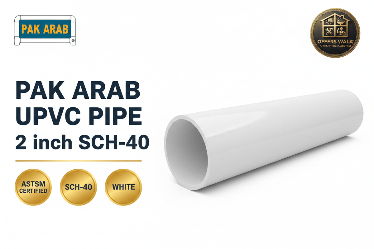 Pak Arab UPVC Pipe 2 inch SCH-40 White Hero Banner