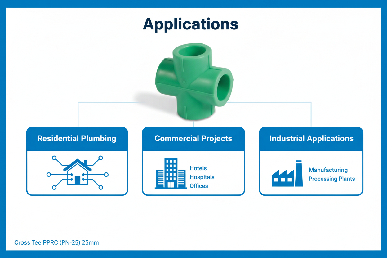 Cross Tee PPRC PN-25 25mm Applications