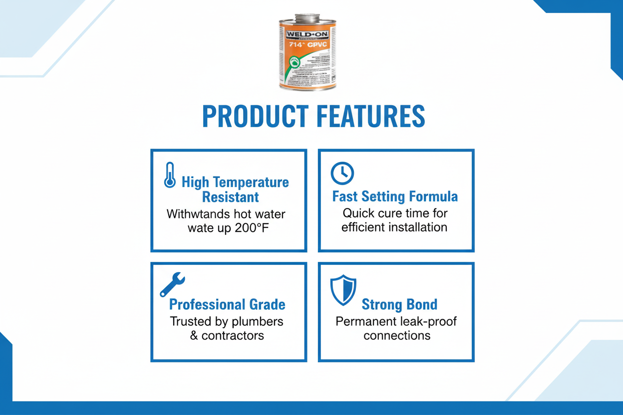 Product features - High Temperature Resistant, Fast Setting, Professional Grade, Strong Bond