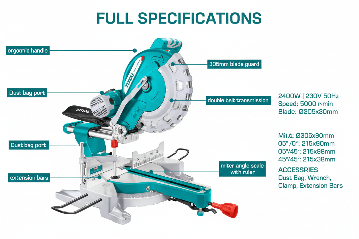 Total TS42183057 Full Technical Specifications Diagram