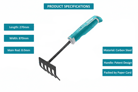 Total THFTR1008 Garden Rake Specifications Diagram