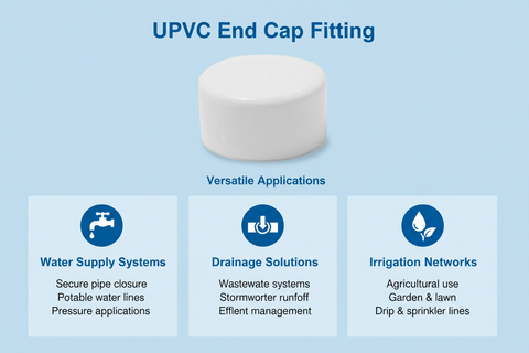UPVC End Cap Applications - Water Supply, Drainage, Irrigation Systems