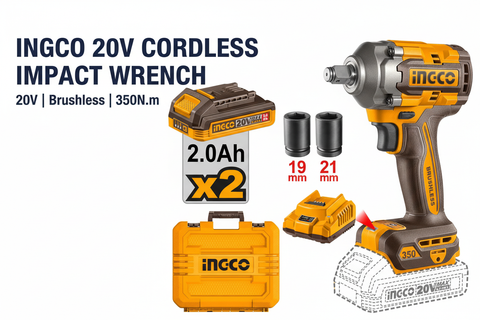 Ingco 20V Impact Wrench Hero Banner - Professional Product Display