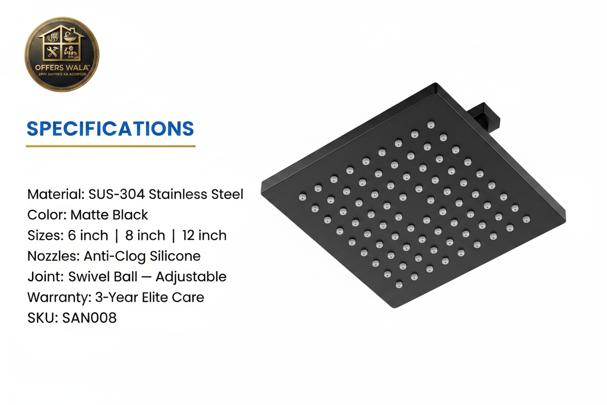 Luxury Rain Shower Head Specifications — Offers Wala