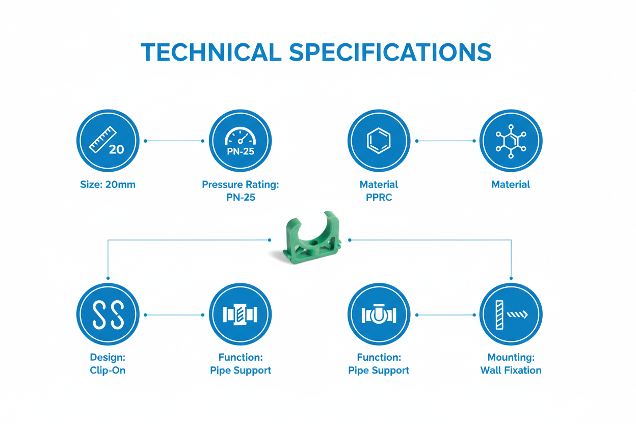 Clamp PPRC PN-25 20mm Technical Specifications