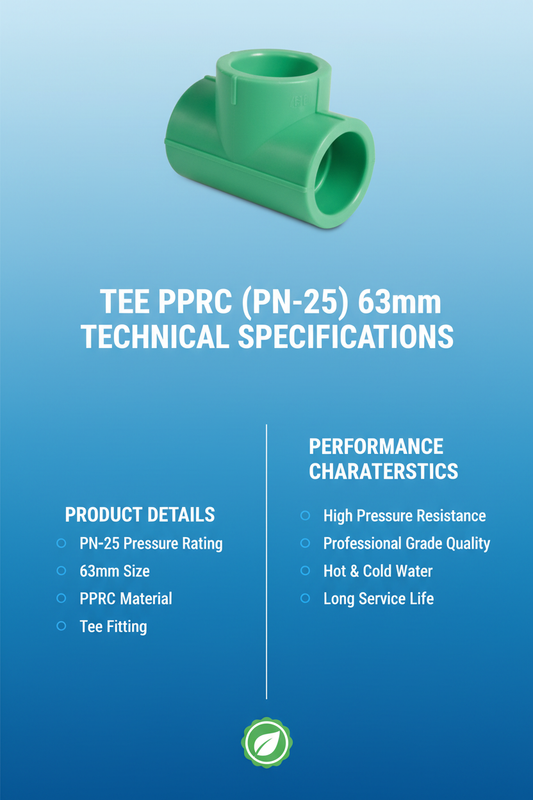 Tee PPRC PN-25 63mm Technical Specifications