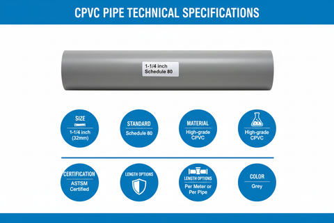 1-1/4 inch CPVC Schedule 80 Technical Specifications