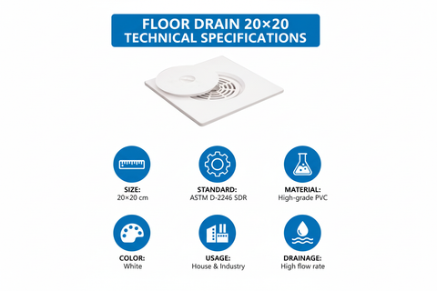 Floor Drain 20×20 Technical Specifications - Size, Standard, Material, Usage