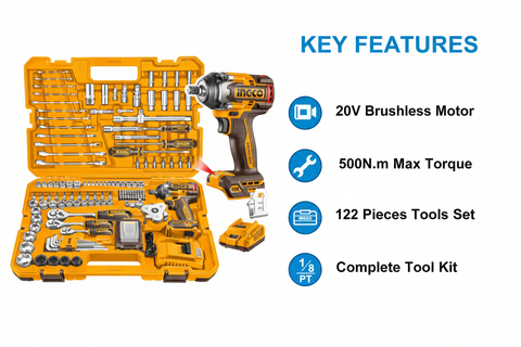 Ingco HKTHP31521 Features & Benefits - Brushless Motor, 152 Pieces, 500N.m