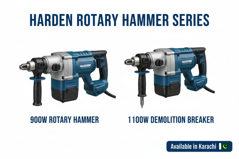Harden Rotary Hammer Series - 900W and 1100W Models Available in Karachi