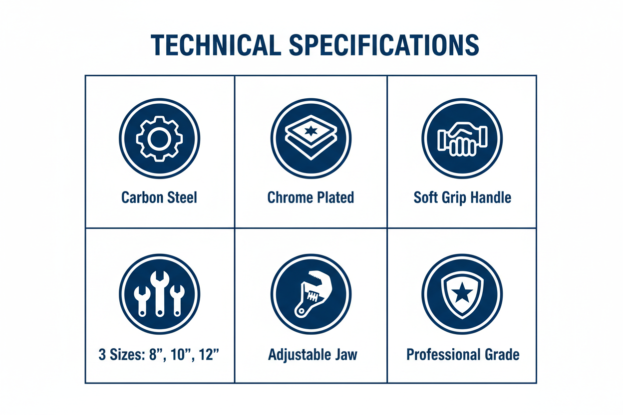 Harden Adjustable Wrench - Technical Specifications