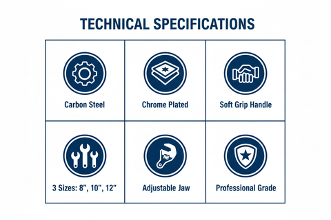 Harden Adjustable Wrench - Technical Specifications