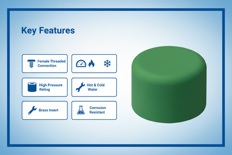 PPRC Endcap Key Features - High pressure, corrosion resistant
