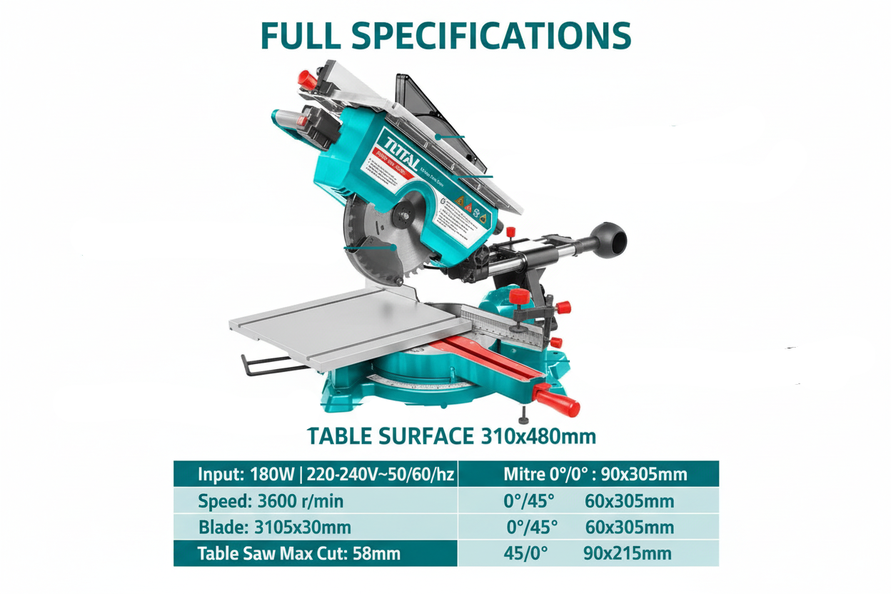 Total TMS43183051 Full Technical Specifications Diagram