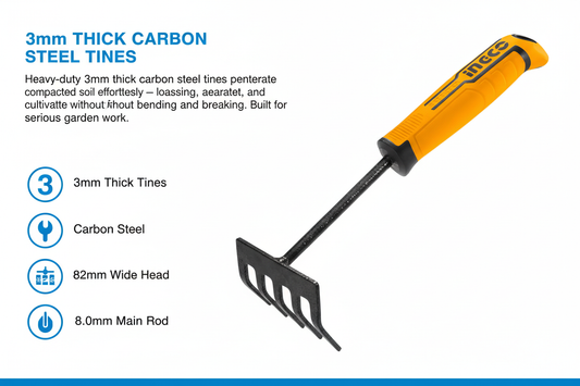 Ingco HFTR1008 3mm Thick Carbon Steel Tines Feature