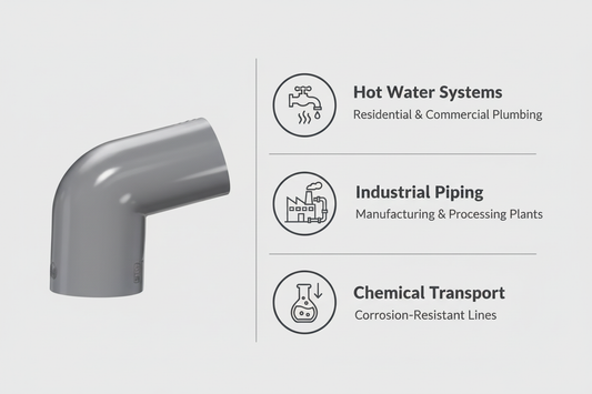 CPVC Elbow 45 Applications - Hot Water Systems, Industrial Piping, Chemical Transport
