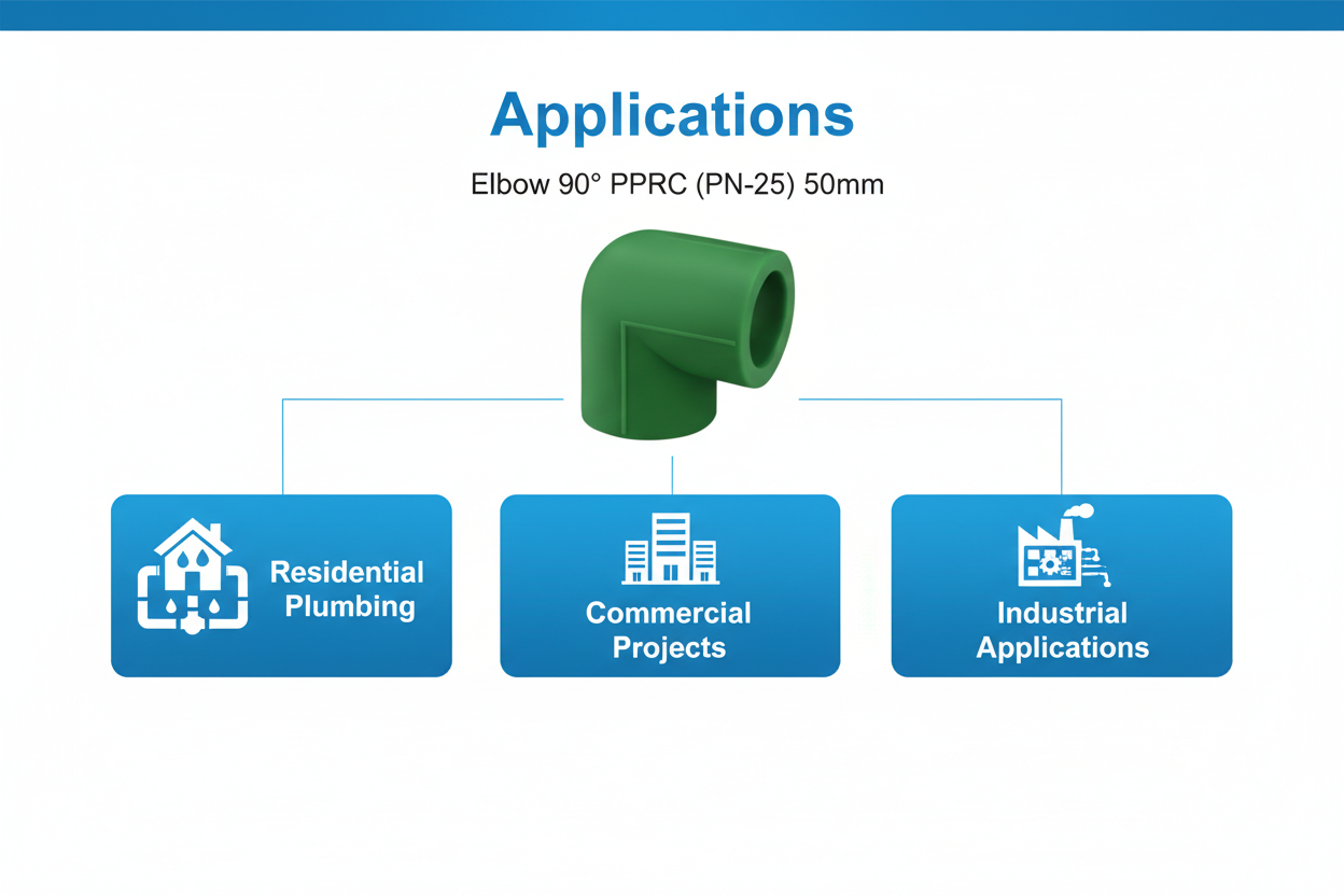 Elbow 90° PPRC PN-25 50mm Applications