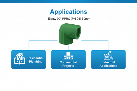 Elbow 90° PPRC PN-25 50mm Applications