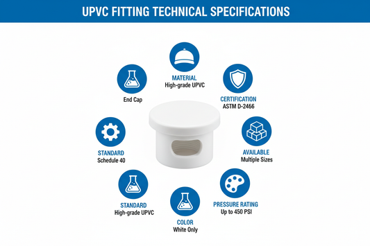 UPVC End Cap Technical Specifications - Schedule 40, ASTM D-2466