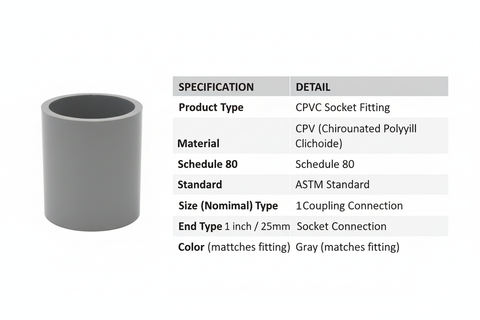CPVC Socket Technical Specifications - Schedule 80, ASTM Standard