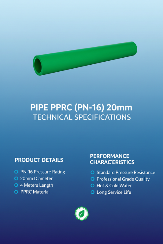 Pipe PPRC PN-16 20mm Technical Specifications