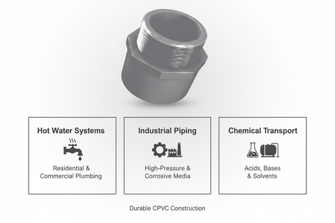 CPVC Male Adapter Applications - Hot Water Systems, Industrial Piping, Chemical Transport