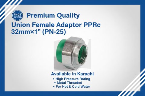 Union Female Adaptor PPRc 32mm×1" (PN-25) - Available in Karachi