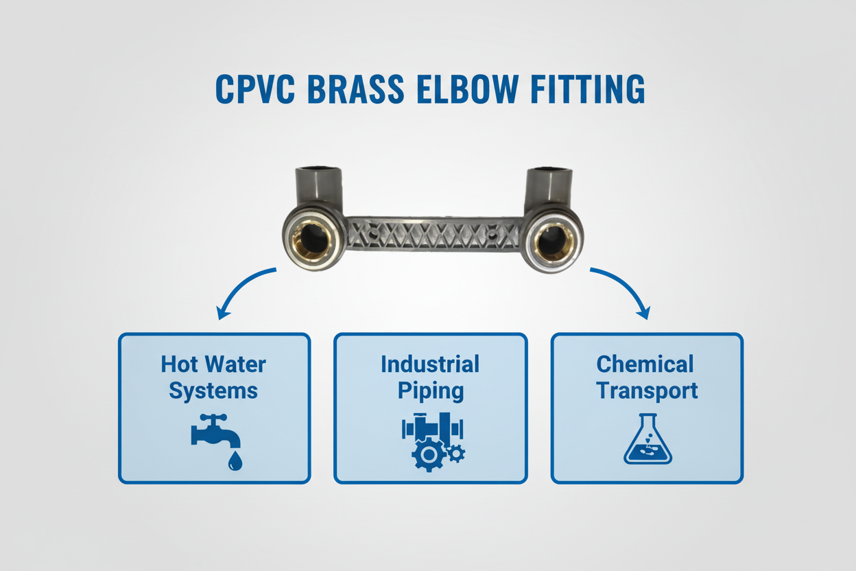 CPVC Mixture Brass Elbow Applications - Hot Water Systems, Industrial Piping, Chemical Transport