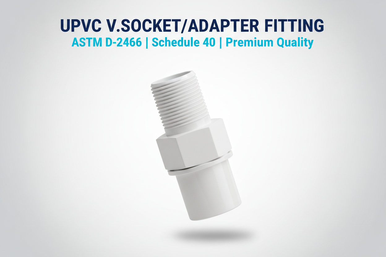 UPVC V.Socket/Adapter Fitting - ASTM D-2466 Schedule 40 Premium Quality