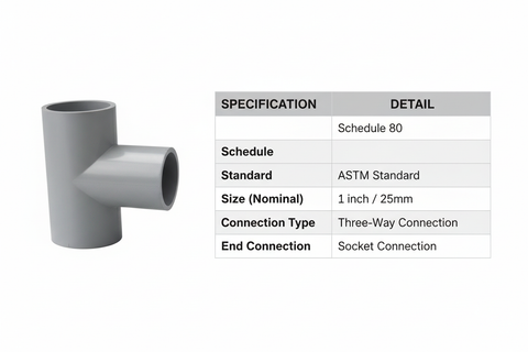 CPVC Tee Technical Specifications - Schedule 80, ASTM Standard