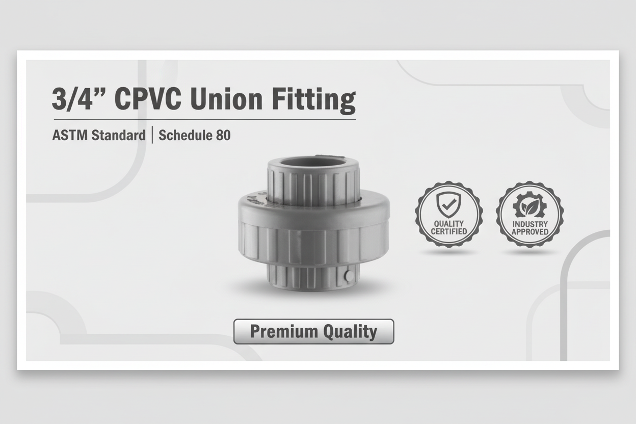 CPVC Union Fitting - ASTM SCH-80 Schedule 80 Premium Quality
